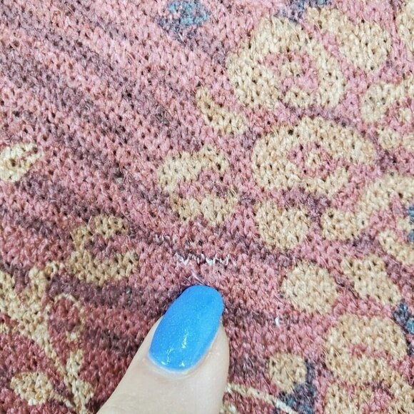 Indigo Soul Womens Paisley Tunic Top Size L Gold Rust V-Neck Asymmetric Hem - Picture 15 of 16